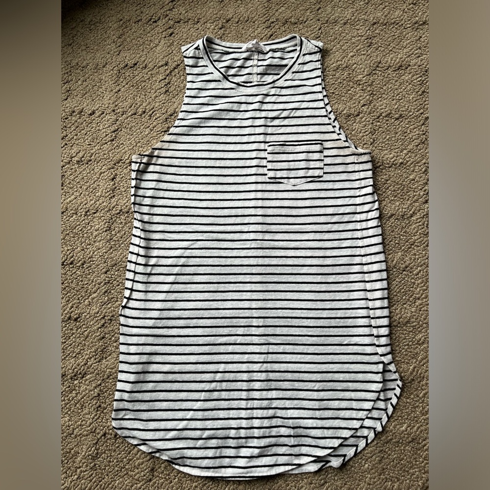 Athleta, size S, white and black stripped tank top